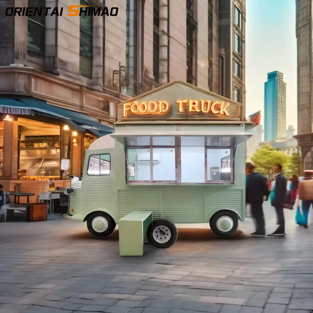 Nouveaux débuts : un food truck de pizza vert clair mène la nouvelle tendance de la restauration mobile