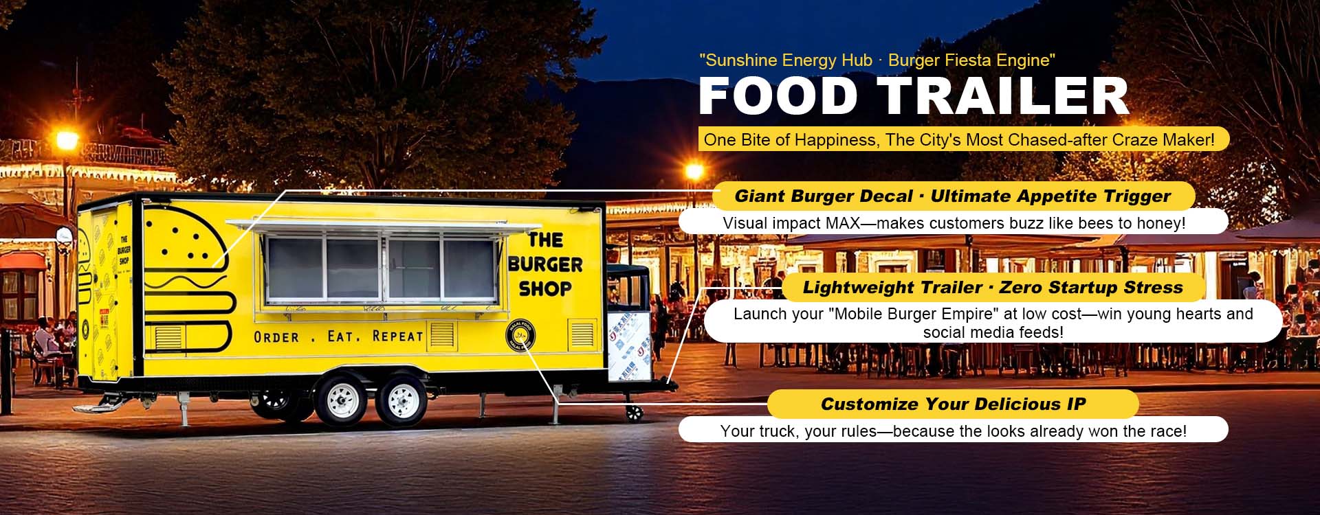 Camion de fabricant de remorque alimentaire