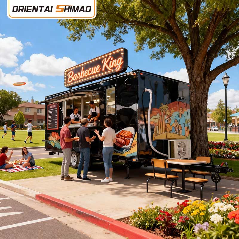 Chariot de nourriture électrique, cuisine Mobile, équipement de Restaurant Commercial, restauration, remorque alimentaire électrique, utilisation dans la rue, camion de nourriture