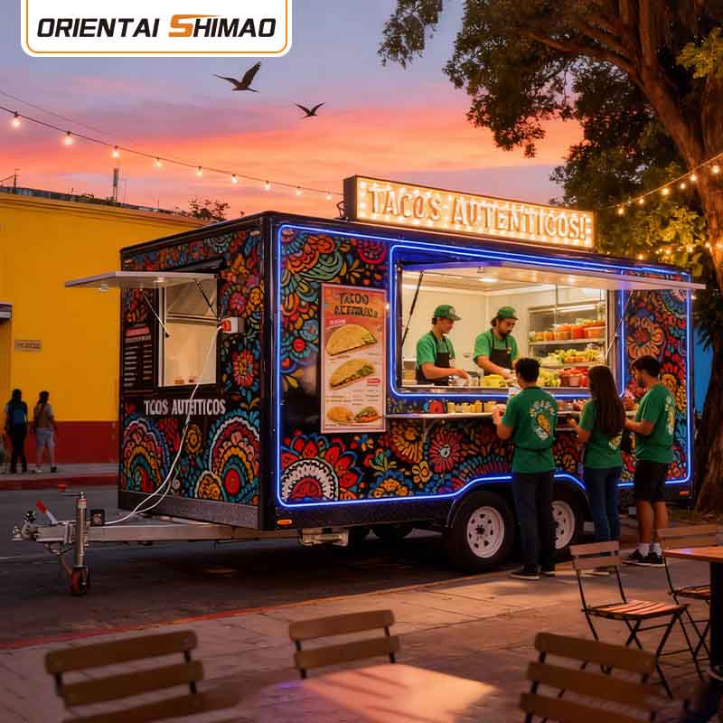 Remorque de restauration Mobile, chariot de restauration de rue, chariot de Hot-Dog, remorque de nourriture entièrement équipée, camion de nourriture