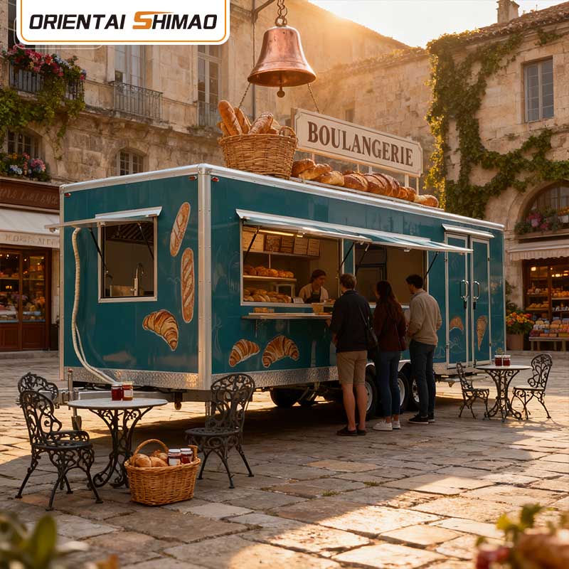 Remorque de cuisine mobile carrée